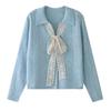 Gentle Wind Bow Lace-up Sweater Jacket Women's Autumn and Winter New Small Knitted Cardigan Top