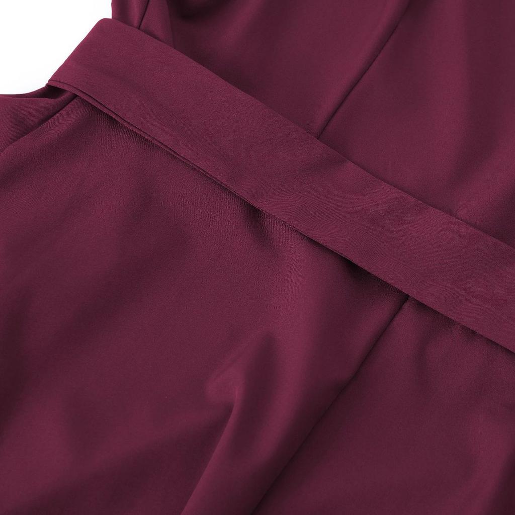 2023 Sommer Schräger Schulterkragen Träger Rock Taille Temperament Einfarbiges Kleid Damen