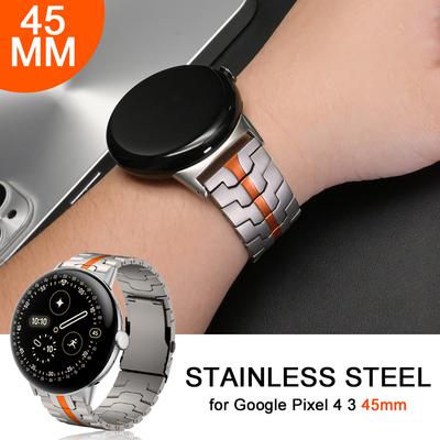 Edelstahl-Uhrenarmband für Google Pixel Watch 4 3 45mm Luxus-Armband für GOOGLE PIXEL WATCH 3 4 45MM Zubehör Armband