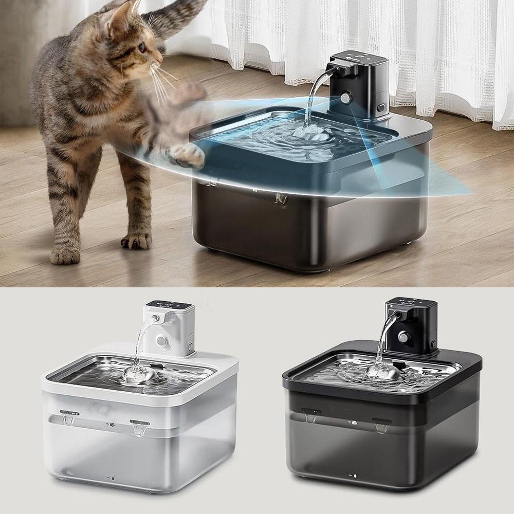 Stainless Steel Panel Auto Feeder Water Set Pet Drinking Water Fountain Pet Feeding Tools
