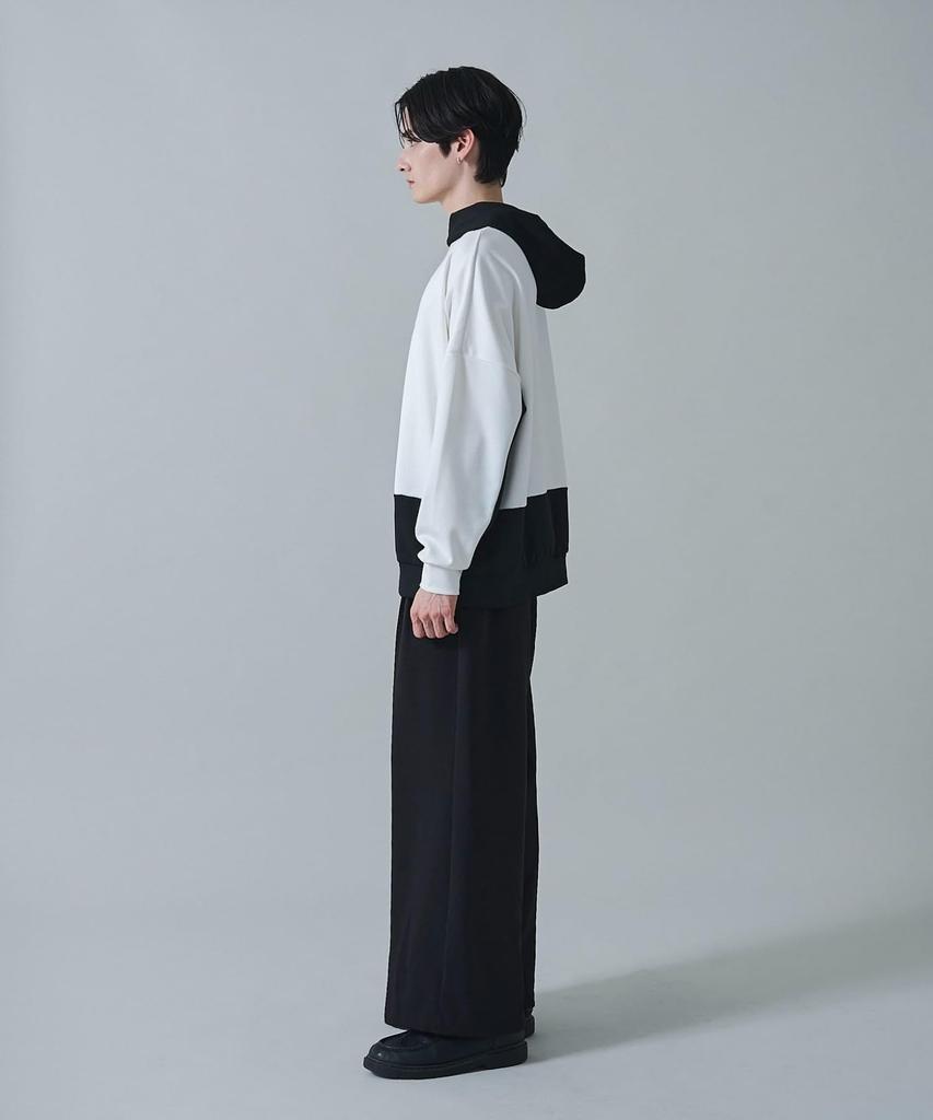 WEGO Dolman Ponte Long Sleeve Casual Korean Loose Size White Men's Hoodie, T-Shirt, Hooded, Button-Down Clothing, Style, Simple, Fit, Oversized,