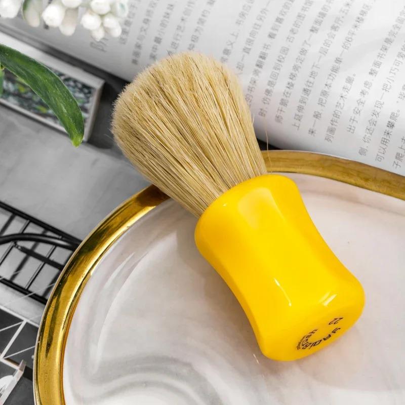 YAQI Joy Butterscotch Color Handle Men 22MM Wet Bristle Knot Diameter Shaving Brush 55MM Handle Height Provide Minimalism Shave