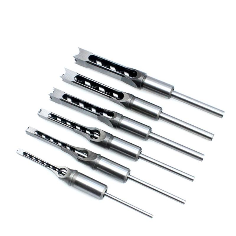 Square Hole Mortise Chisel Drill Bit Tools 6.4 mm/8mm/9.5mm/12.7mm/14mm/16mm Round Strong Square Hole Drill Bit