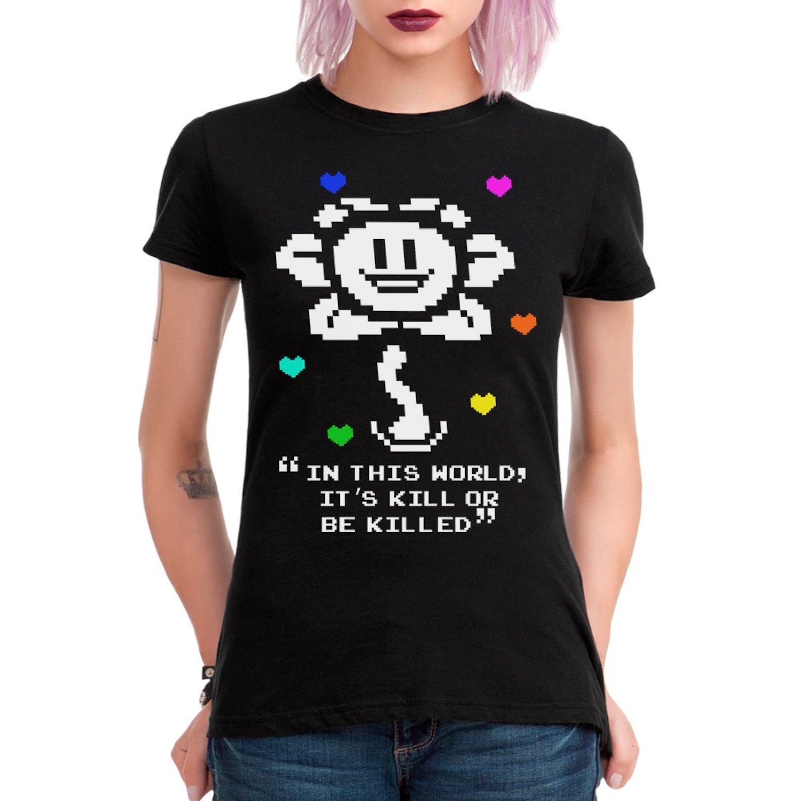 Футболка Undertale Flowey, мужские и женские размеры (drsh-275) L