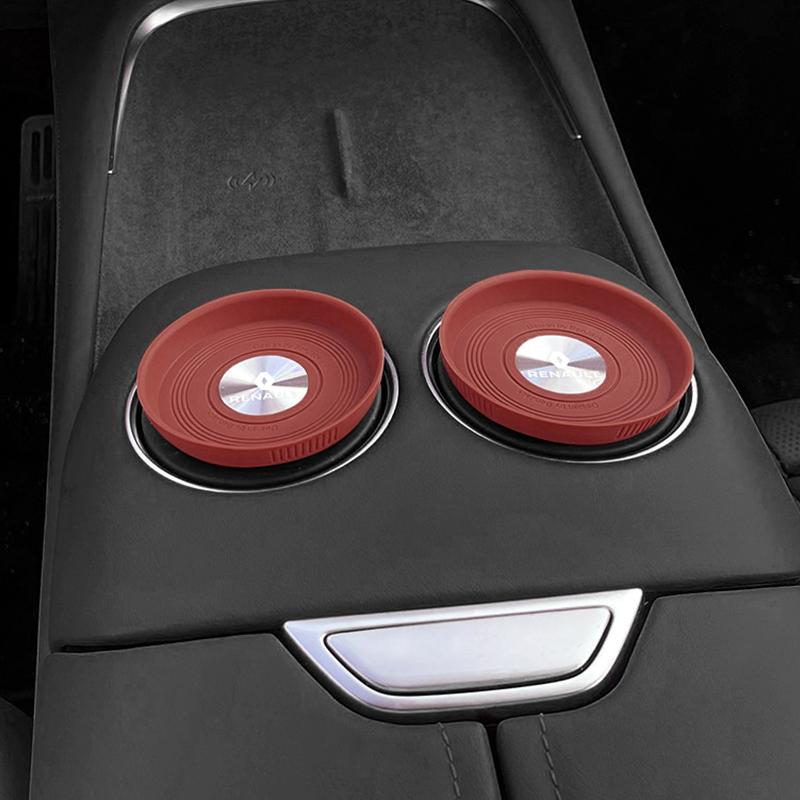2Pcs Car Center Console Silicone Water Cup Pad For Renault Clio Sandero Captur Megane R5 4 E-tech Scenic Austral Rafale Symbioz R444