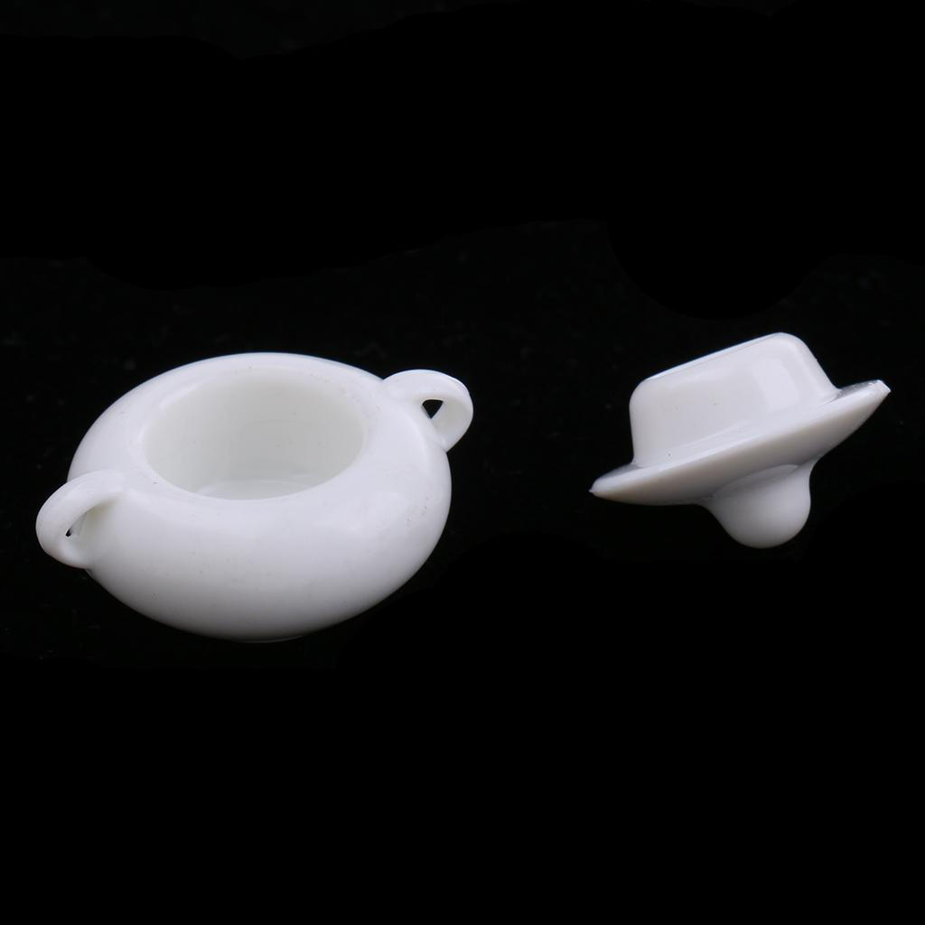 Miniature Stew Pot Kettle Dollhouse Tableware Accessories 1/12 Scale