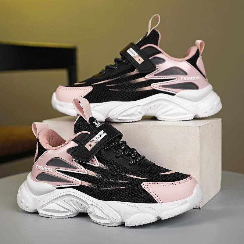 Classmate 2025 New Mesh Breathable Middle and Older Children's Hiking Shoes Lightweight Velcro Boys and Girls Elementary School Running Shoes