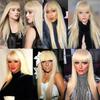 European Women's Fashion Colorful Long Straight Synthetic Wig for Cosplay