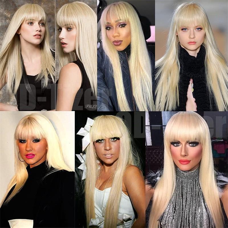 European Women's Fashion Colorful Long Straight Synthetic Wig for Cosplay