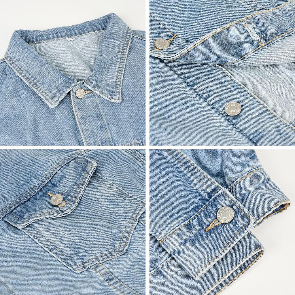 Dnzzs Slim Fit Denim Casual Denim Stylish Long Sleeve Outerwear for Spring and Autumn Men's Jacket, Jacket,