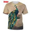 Colorful Peacock 3D Printed Tee Shirts Men's Casual Short Sleeve T-shirt Casual Men Top