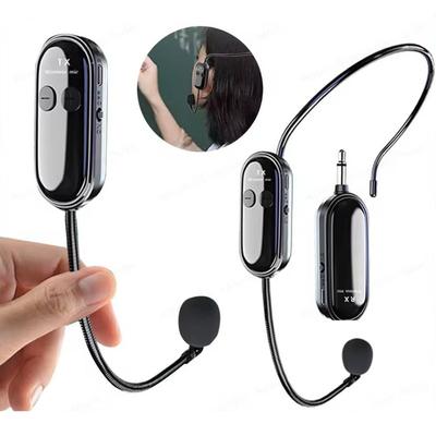 2-in-1 Kabelloses Mikrofon-Headset Langstrecken-Mikrofon-System Headset-Mikrofon Sprachverstärker für Lehrer Bühnenkünstler Fitness-Trainer