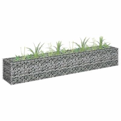 Vidaxl Raised Gabion Planter, Galvanized Steel, 180X30X30 Cm