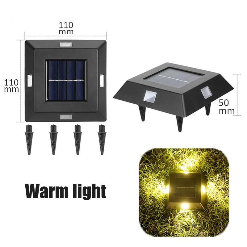 Solar Powered Four Sides Luminous Wall Light Outdoor Waterproof LED Night Lamp for Home Garden Balcony Yard Landscape Decor
