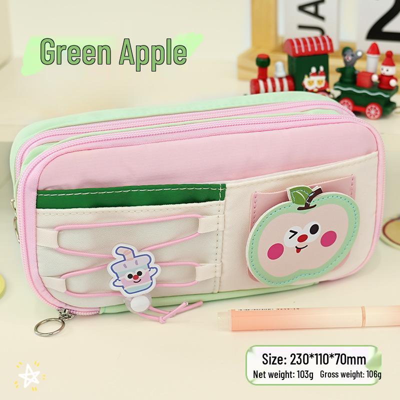 Milk-Huhu High-End Large Capacity Velcro Pencil Case for Middle School Students