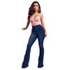 Women's High-Waisted Flared Denim Pants