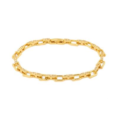 Pulsera - LUXENTER - Dordel - Oro amarillo 18 quilates - Circonita cúbica brillante - Longitud 18 cm