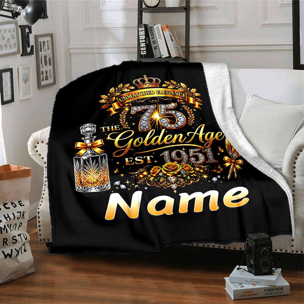 Golden Age Home Customize Your Name Home Blankets Unmatched Elegance Soft Comfortable For All Seasons Perfect Gift For Birthdays Picnics Living Room