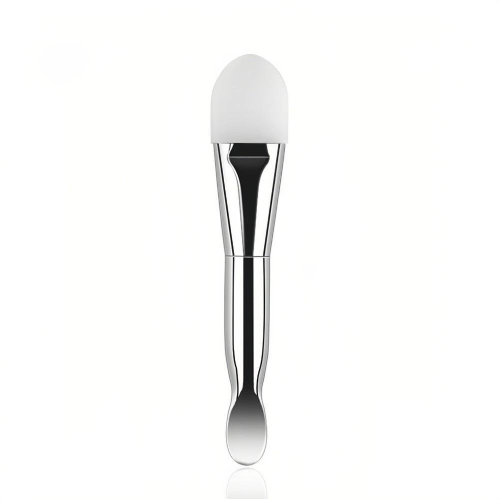 Chrome Handle Silicone Face Mask Brush Soft Hair Foundation Applicator  Skincare Products