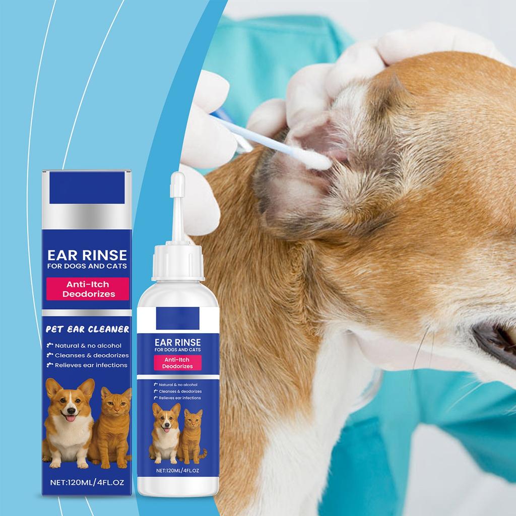 120ml Pet Ear Cleaner, Suitable For Itchy Ears In Dogs And Cats, Reducing Inflammation And Earwax. Pet Ear Deodorant