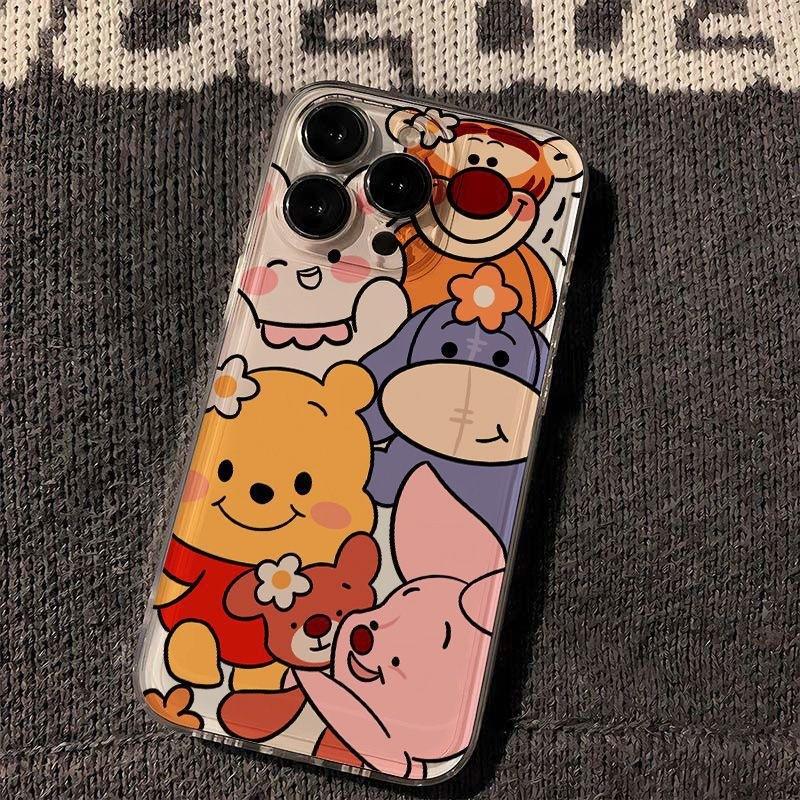 Winnie the Pooh Illustration for iphone16pro mobile phone case cartoon apple 13/12/11 space case transparent case