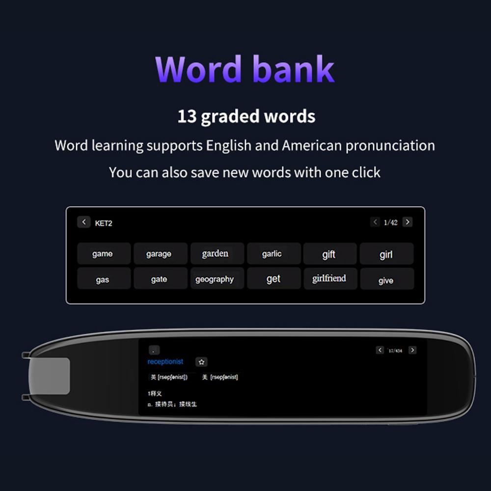 Dictionary Translation Pen Scan Reader Device Text Scanning Reading Translator WiFi/BT Connection Online Photo Translate