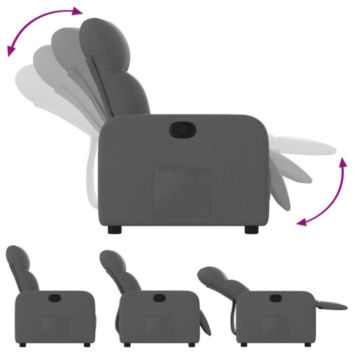 VidaXL Recliner Armchair, Chair with Footrest, Seat with Backrest and Armrests, Living Room Furniture, Modern, 374198