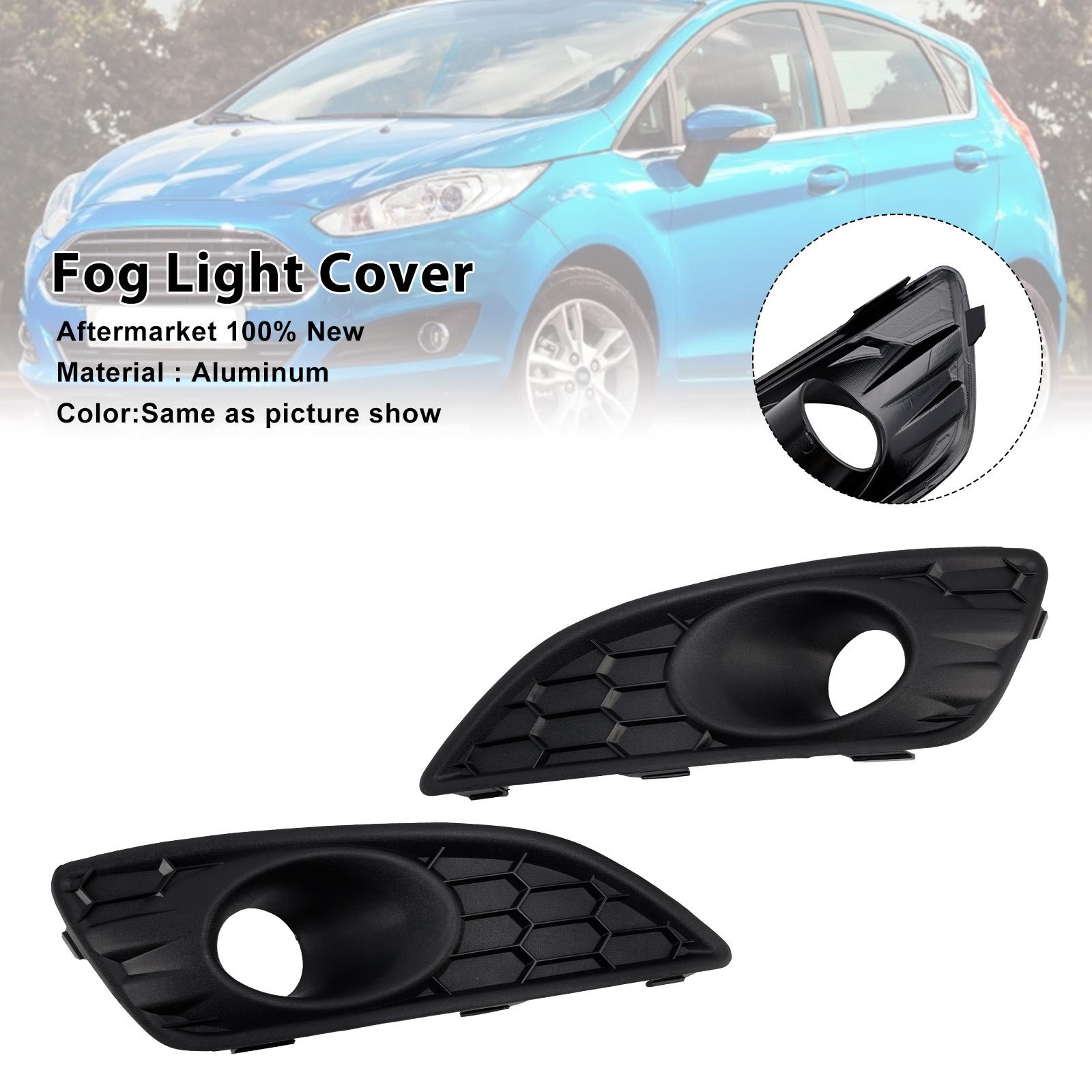 2PCS Matte Black Front Fog Light Lamp Cover Grille Fit Ford Fiesta 2013-2017