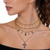 Ladies' Geometric Circular Neck Chain Alloy Water Diamond Tassel Pendant Necklace