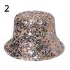 Dámský bucket Hat Fishing Cap Sequin Hip-hop Festival Glitter Bling Wide Brim