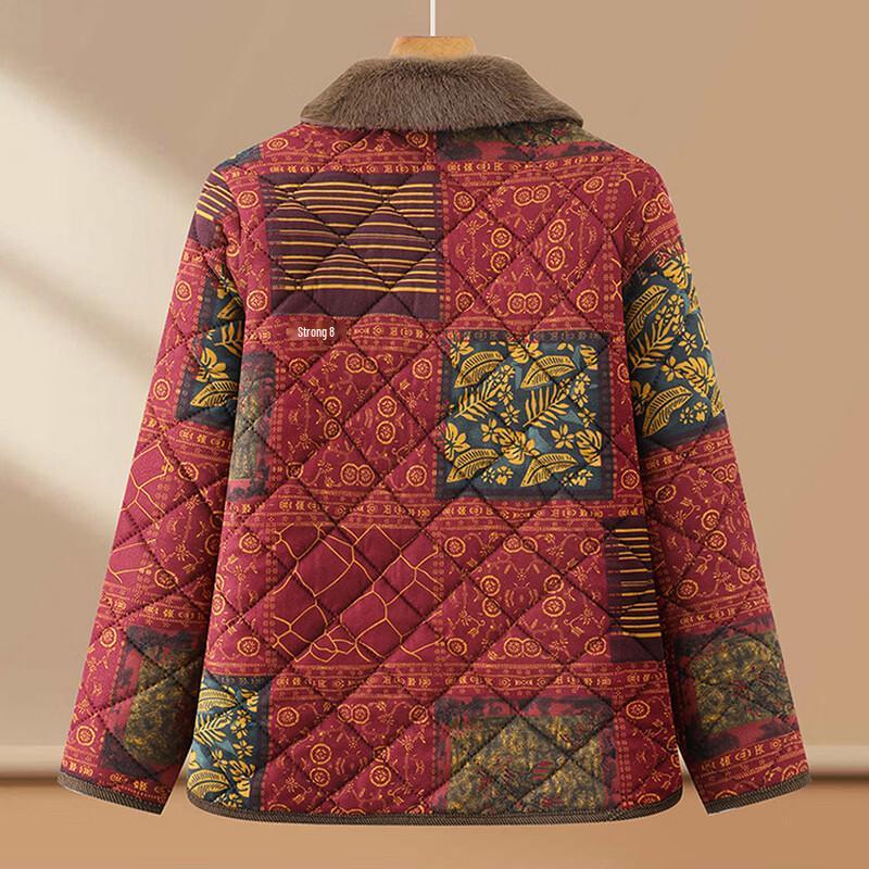 Elderly Women's Plush Lined Winter Home Wear Set