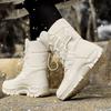 36-42 Stivali da Neve Invernali da Donna Scarpe di Cotone Scarpe Calde Ispessite Stivali di Cotone Antifreddo Scarpe da Trekking Bianche