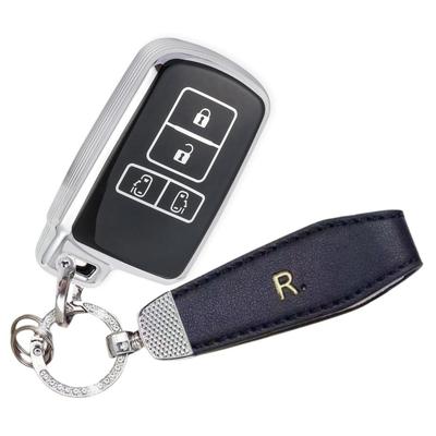 YANMW Voxynore 80 Series Key Case Sienta Key Cover Compatible Toyota Alphard Vellfire 30 Series Smart Key Case, Silver Black