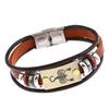Twelve Constellations Cowhide Bracelet with Stainless Steel Buckle - Genuine Leather