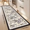 Vintage Floral Pattern Kitchen Mat Polyester Non-Slip Washable Runner Rug Bathroom Absorbent Mat Home Decor