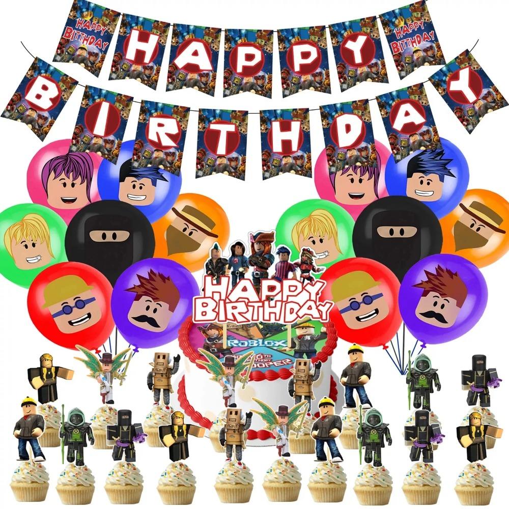 Hot Robot Roblox Dětská Narozeninová Párty Potřeby Sada Jednorázové Nádobí Roblox Papírové Talíře Kelímky Balónky Baby Shower Party Dekorace