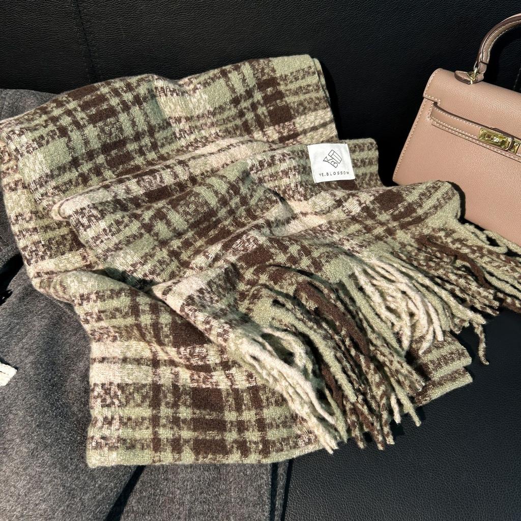 New mohair scarf autumn and winter Korean high-end versatile Maillard imitation cashmere warm