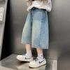 Pantaloncini di jeans sottili estivi per ragazzi 2026: Pantaloni Corti Trendy Casual per Bambini di Taglia Media e Grande