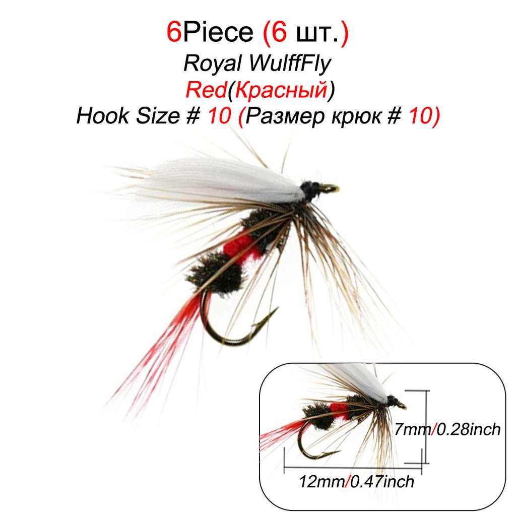 6/12/18/24Pcs Royal WulffFly Red Bait Fishing for Trout Flies Bait Lure
