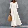 Women's autumn new solid color V-neck dress, fashionable temperament loose pendulum dress