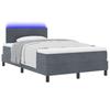 LED Box Spring Bed with Mattress Dark Gray 120 X 190 Cm Velvet