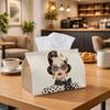 1pc Retro Fashion Illustration Tissue Box Multifunctional, Woman Portrait Polka Dot Stylish Suitable for Home, Parties, And Car Decoration. This Decor