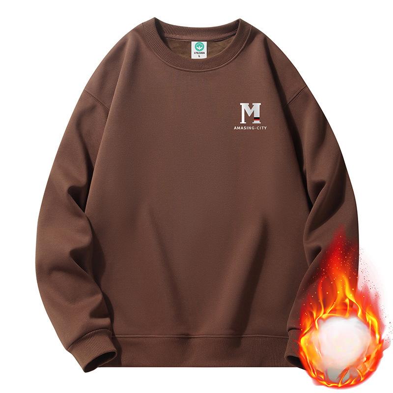 

Свитер с круглым вырезом мужской флисовый утолщенный подростковый студенческий весна и осень L