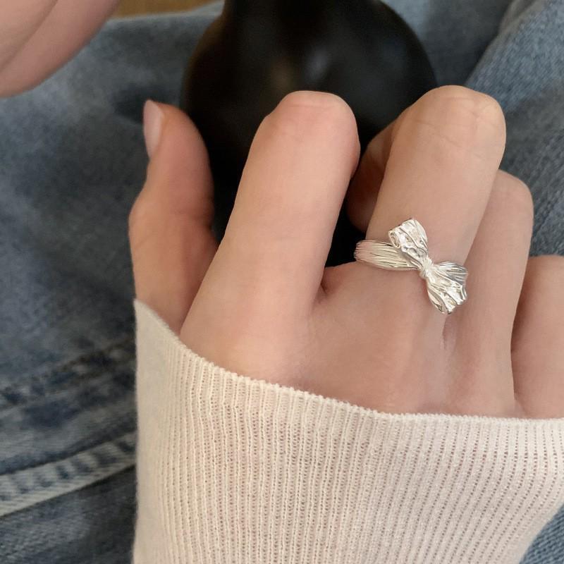 S925 Sterling Silver Pink Zircon Open Ring for Women – High-End, Light Luxury, Stackable Versatile Design for Index Finger.
