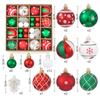 44Pcs Christmas Ball Red and Green Christmas Ornaments Set for Garden Backyard Holiday Wedding Party Decorations Ornaments
