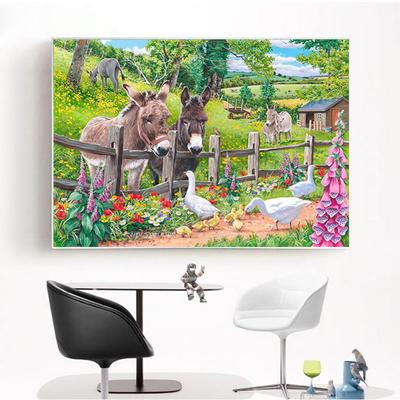 Diamante Tondo Pieno 5D Fai da Te Ricamo Diamante Cavallo e Anatra Pittura Diamante Punto Croce Strass