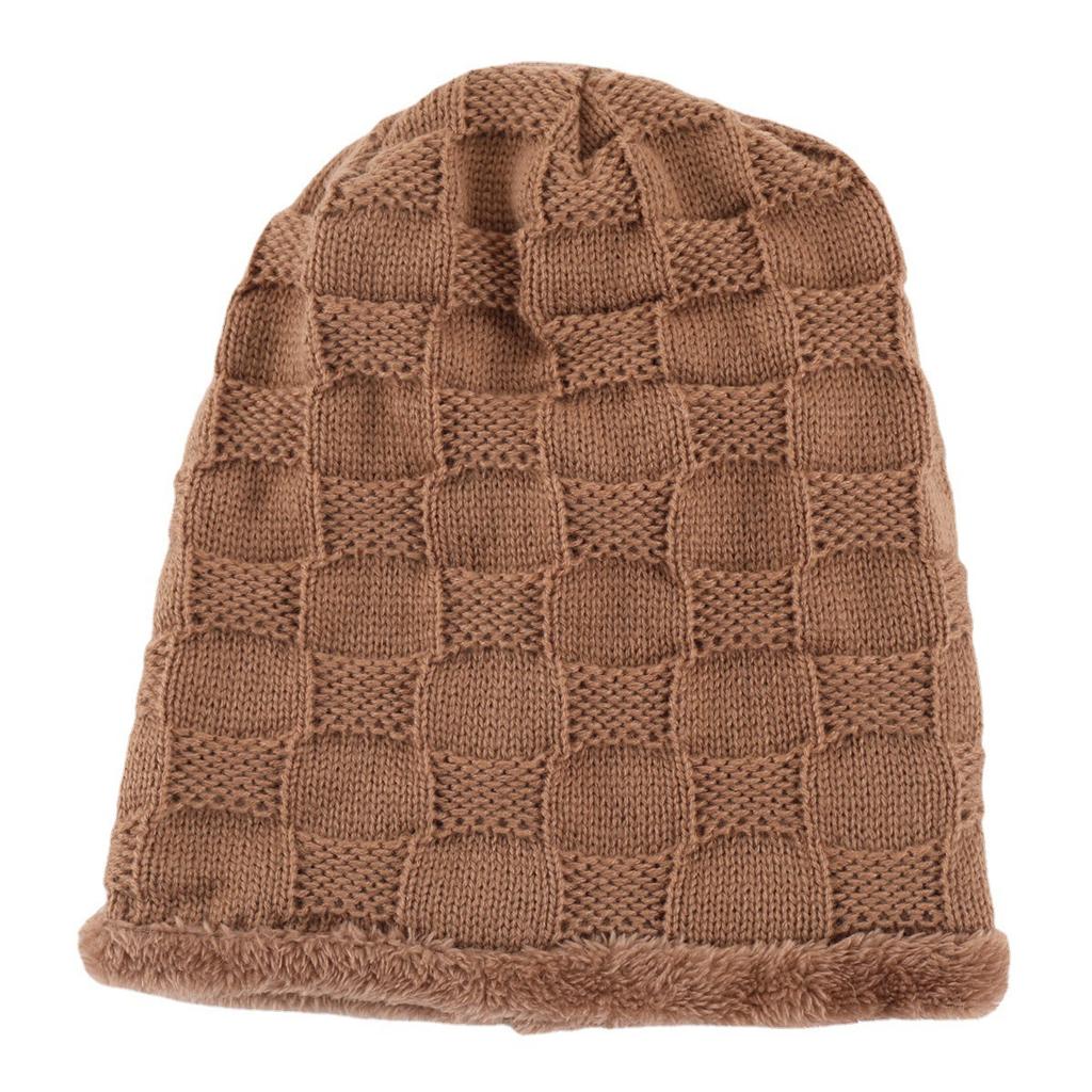 Pleated Velvet Men's and Women's Pullover Hats Autumn and Winter Knitted Checkered Confinement Ear Protection Warm and Cold-proof Woolen Hats