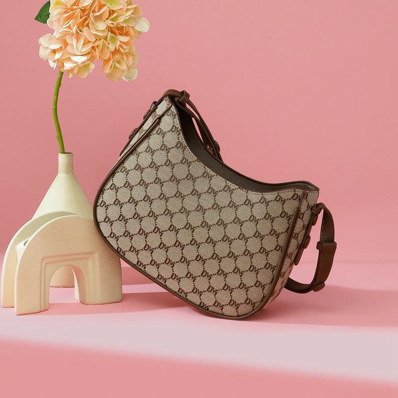 

2025 New Women s Bag Autumn Winter Underarm Bag High-end Single Shoulder Crescent Bag Vintage Handbag Box Bag Khaki（Public Version）