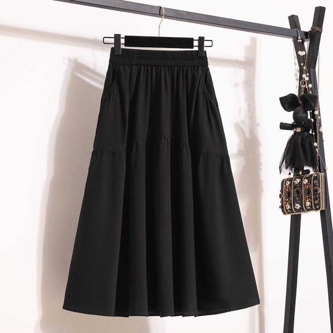 

Mid-Length High-Waisted Slimming Plus Size Casual Summer Skirt M (40-50 kg)