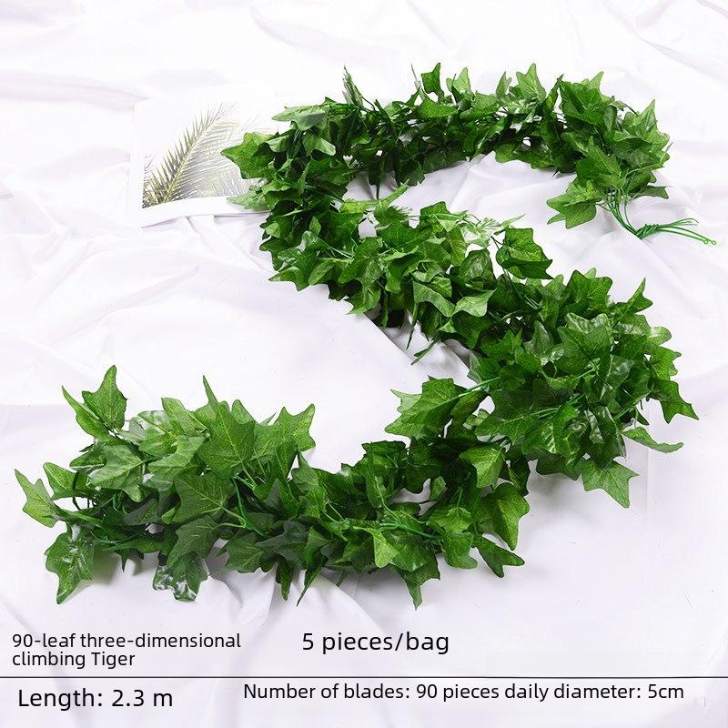 Artificial Grape Leaf Decoration: Green Creeper Vine for Ceiling Plants, Flowers - Wholesale Options Available.